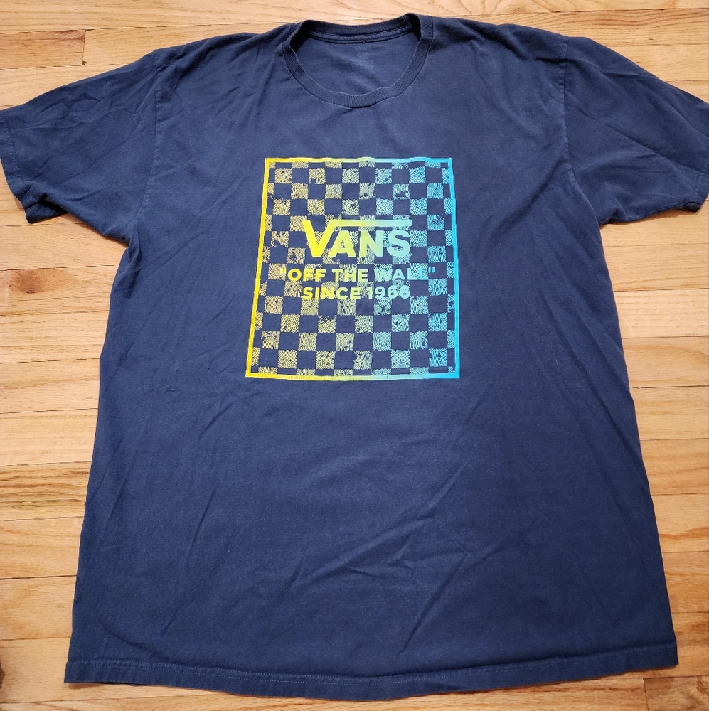 Vans Blue Tee with Yellow and Blue Graphic